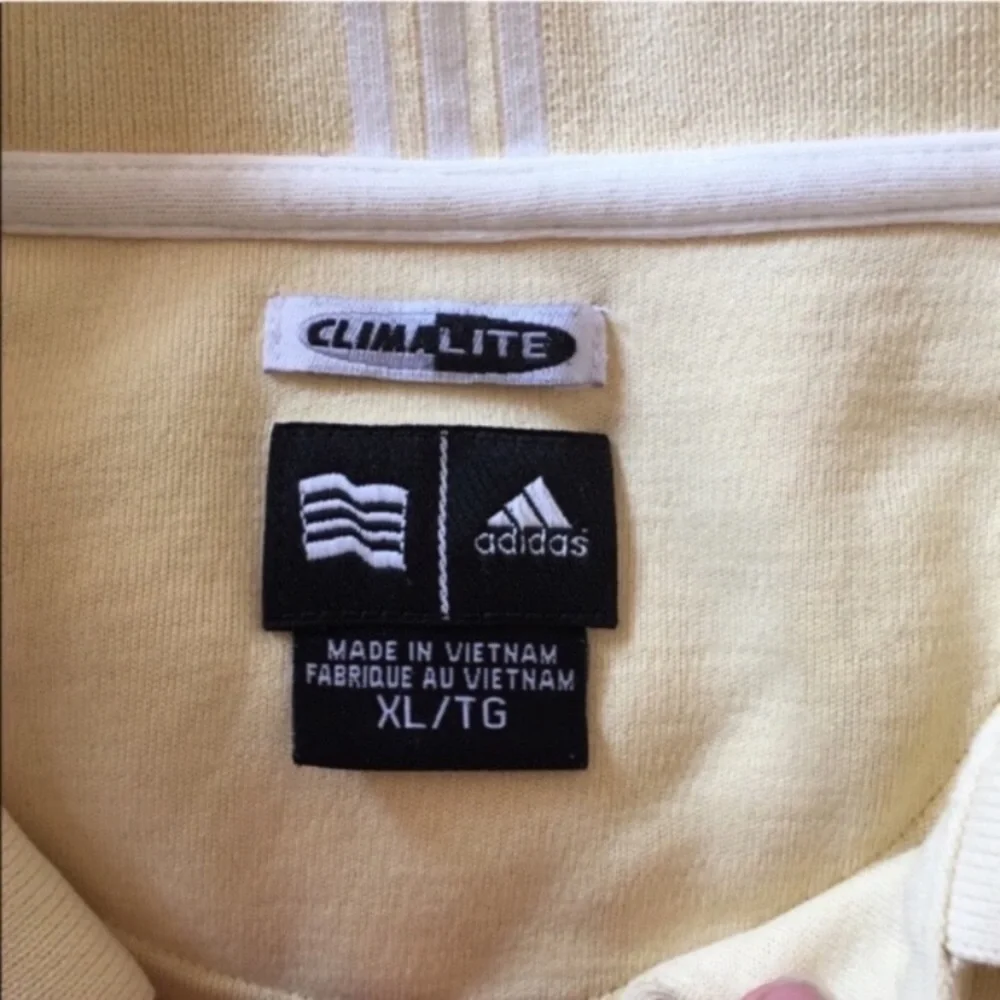 Adidas yellow climate golf polo tee size xl country club